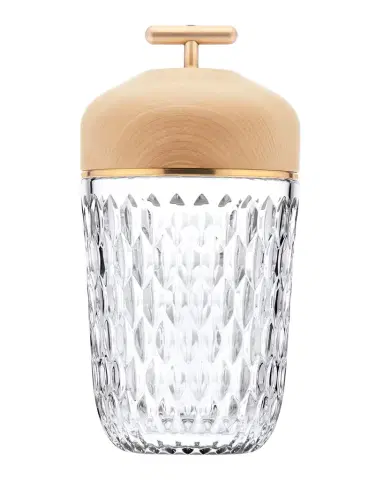 Saint Louis Crystal Folia Clear Woodbrushed Brass Finish Portable Lamp | Thumbnail 1 Saint Louis Crystal Folia Clear Woodbrushed Brass Finish Portable Lamp | Thumbnail 1