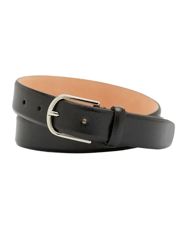 Simonnot Godard Men 's Saffiano Leather Belt, 30mm