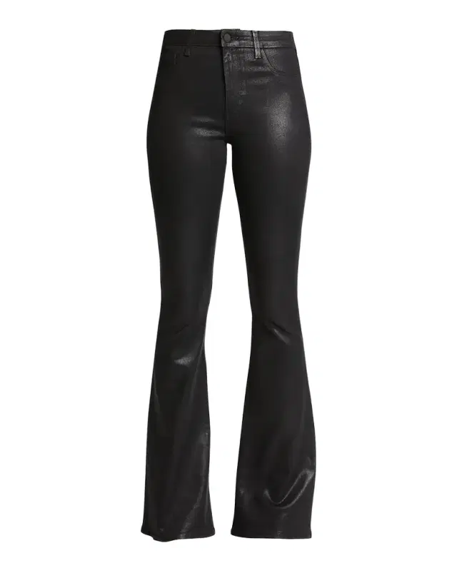 L'Agence Marty Ultra High-Rise Coated Flare Jeans