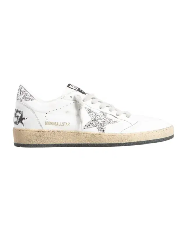 Golden Goose Ball Star Leather Glitter Sneakers