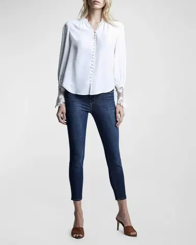 L'AGENCE Ava Lace-Cuff Blouse | Thumbnail 2