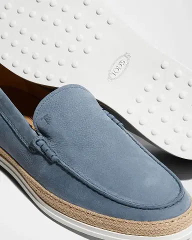 Tod's Men's Nuova Pantofola Comma Rafia TV Suede Loafers | Thumbnail 4 Tod's Men's Nuova Pantofola Comma Rafia TV Suede Loafers | Thumbnail 4
