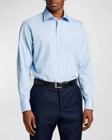 Bergdorf Goodman Men's Poplin French-Cuff Dress Shirt | Thumbnail 2