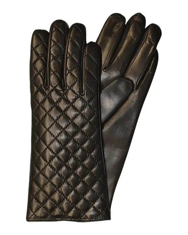 Guanti Giglio Fiorentino Quilted Leather Gloves w/ Cashmere-Lining