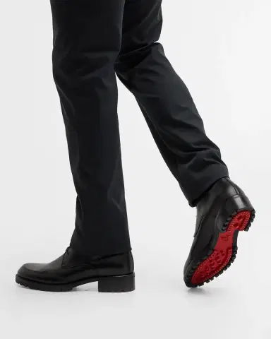 Christian Louboutin Men's Trapman Red Sole Leather Combat Boots | Thumbnail 2