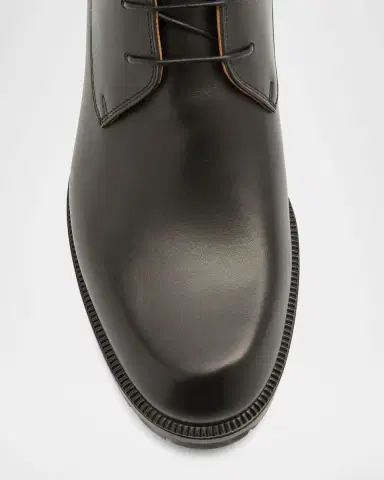 Christian Louboutin Men's Trapman Red Sole Leather Combat Boots | Thumbnail 6