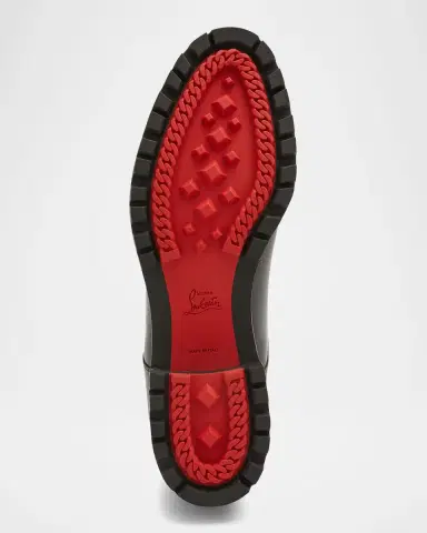 Christian Louboutin Men's Trapman Red Sole Leather Combat Boots | Thumbnail 7