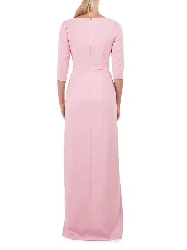 Kay Unger Women's Margerite Pleated Column Gown - Pink Mauve - Size 6 | Thumbnail 4