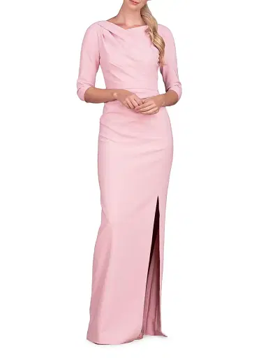 Kay Unger Women's Margerite Pleated Column Gown - Pink Mauve - Size 6 | Thumbnail 5