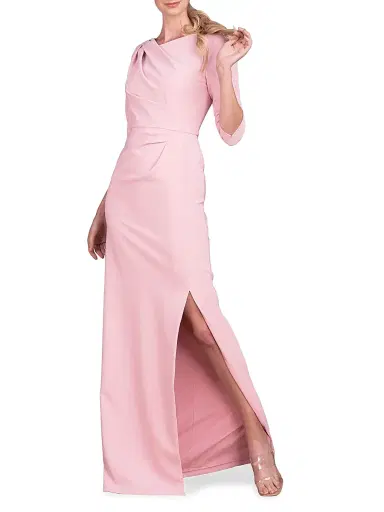 Kay Unger Women's Margerite Pleated Column Gown - Pink Mauve - Size 6 | Thumbnail 6