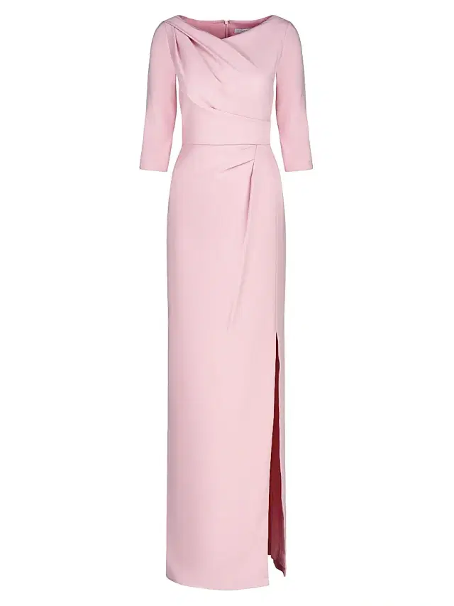 Kay Unger Women's Margerite Pleated Column Gown - Pink Mauve