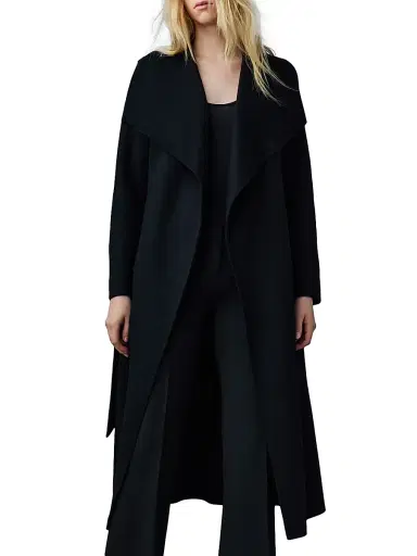 Mackage Women's Belted Light Wool Coat - Black - Size XL | Thumbnail 6