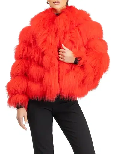 Gorski Women's Select Lamb Jacket - Red - Size Medium | Thumbnail 2