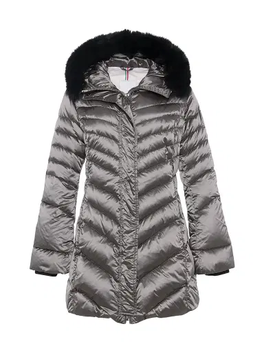 Gorski Women's Apres-ski Jacket with Detachable Toscana Lamb Hood Trim - Griege - Size XL | Thumbnail 1