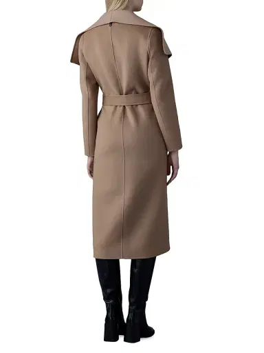 Mackage Women's Belted Light Wool Coat - Light Camel - Size XL | Thumbnail 4