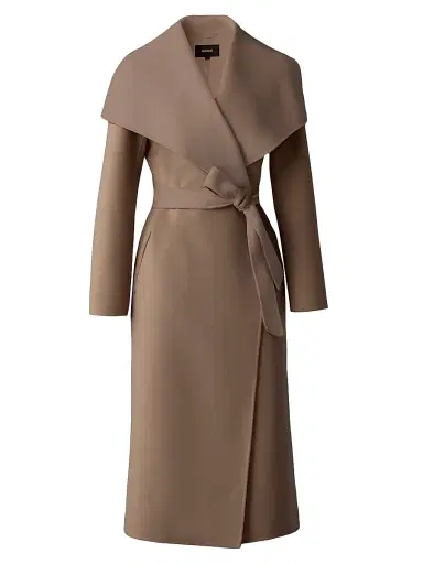 Mackage Women's Belted Light Wool Coat - Light Camel - Size XL | Thumbnail 1