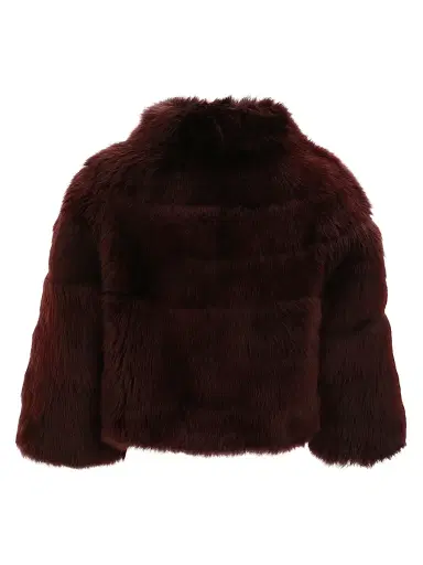 Gorski Women's Merinillo Shearling Lamb Bolero - Burgundy | Thumbnail 2 Gorski Women's Merinillo Shearling Lamb Bolero - Burgundy | Thumbnail 2