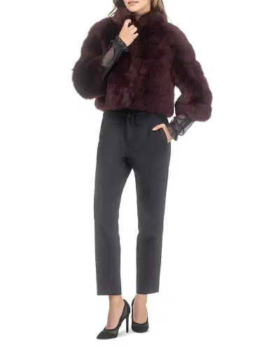 Gorski Women's Merinillo Shearling Lamb Bolero - Burgundy | Thumbnail 6 Gorski Women's Merinillo Shearling Lamb Bolero - Burgundy | Thumbnail 6