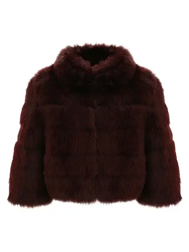 Gorski Women's Merinillo Shearling Lamb Bolero - Burgundy | Thumbnail 1 Gorski Women's Merinillo Shearling Lamb Bolero - Burgundy | Thumbnail 1