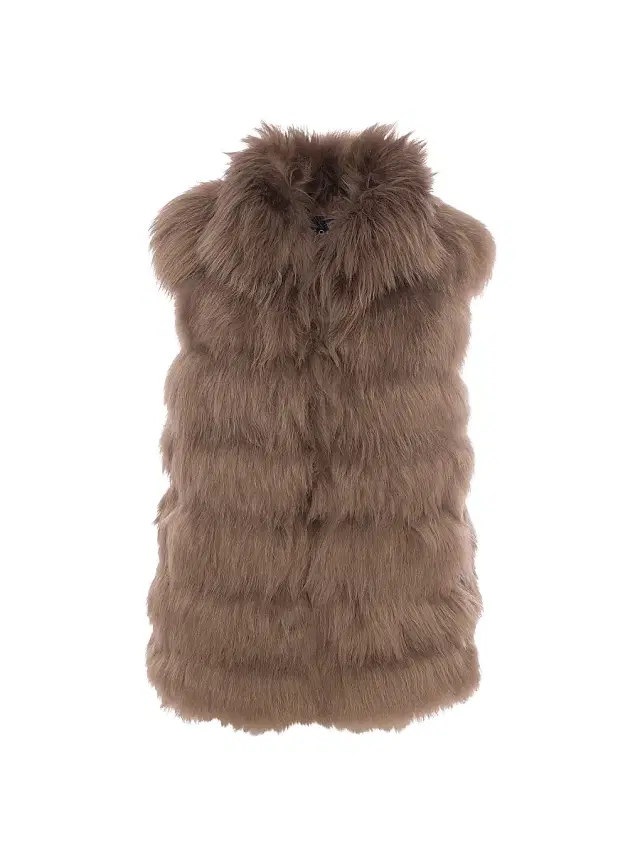 Gorski Women's Select Lamb Vest - Camel - Size Medium