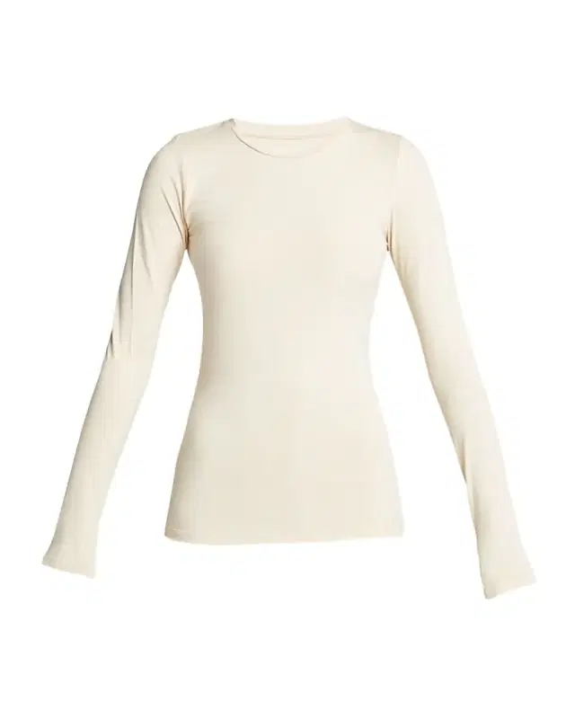 Majestic Filatures Soft Touch Flat-Edge Long-Sleeve Crewneck Top