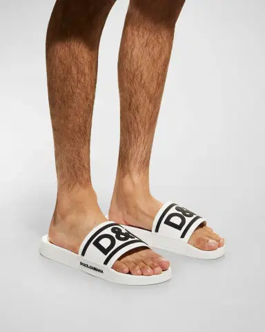 Dolce & Gabbana Men's Logo Pool Slides | Thumbnail 2 Dolce & Gabbana Men's Logo Pool Slides | Thumbnail 2