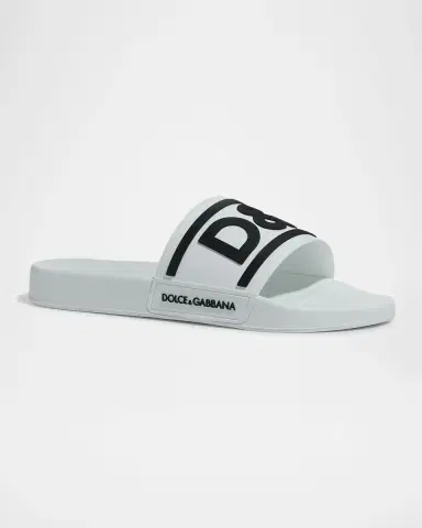 Dolce & Gabbana Men's Logo Pool Slides | Thumbnail 4 Dolce & Gabbana Men's Logo Pool Slides | Thumbnail 4