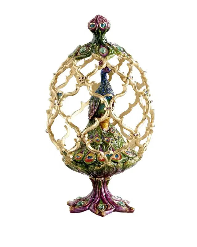 Jay Strongwater Decorative Peacock Egg