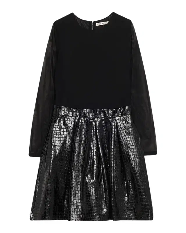 ALICE + OLIVIA Chara Vegan-Leather Party Dress