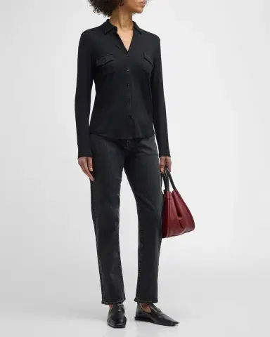 Majestic Filatures Soft Touch Button-Down Shirt with Pockets | Thumbnail 2