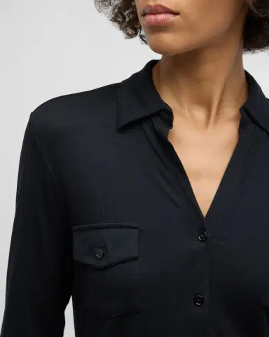 Majestic Filatures Soft Touch Button-Down Shirt with Pockets | Thumbnail 5