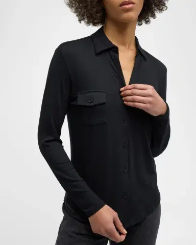 Majestic Filatures Soft Touch Button-Down Shirt with Pockets | Thumbnail 7
