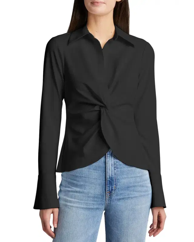 Cinq à Sept McKenna Long-Sleeve Collared Top