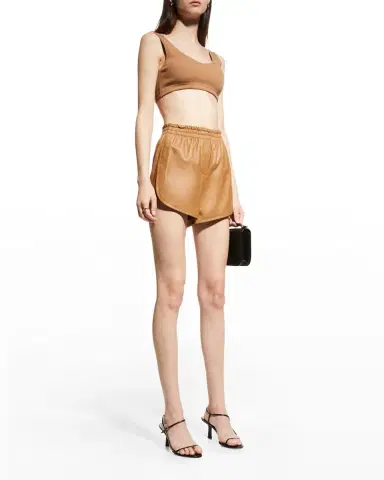 ZEYNEP ARCAY Leather Jogger Shorts | Thumbnail 3
