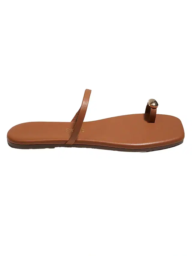 Tkees Women's Cole Leather Flat Sandals - Au Naturale