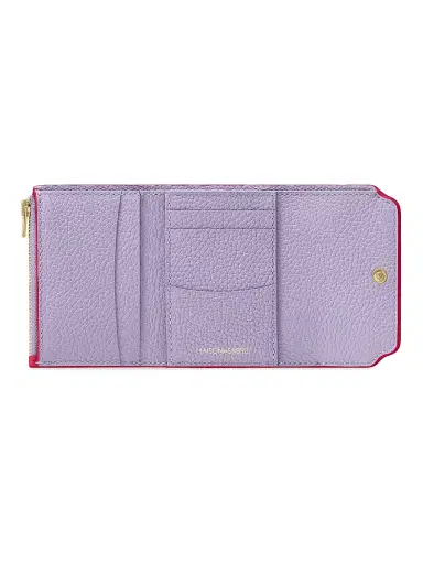 MAISON de SABRÉ Women's Leather Trifold Wallet - Fuchsia Lavender | Thumbnail 3 MAISON de SABRÉ Women's Leather Trifold Wallet - Fuchsia Lavender | Thumbnail 3