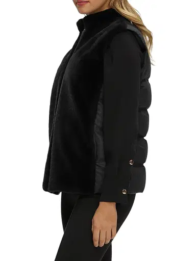 Gorski Women's Reversible Select Shearling Lamb Vest - Black - Size Large | Thumbnail 3