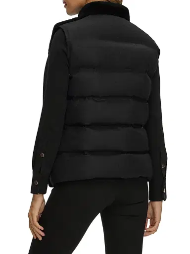 Gorski Women's Reversible Select Shearling Lamb Vest - Black - Size Large | Thumbnail 4