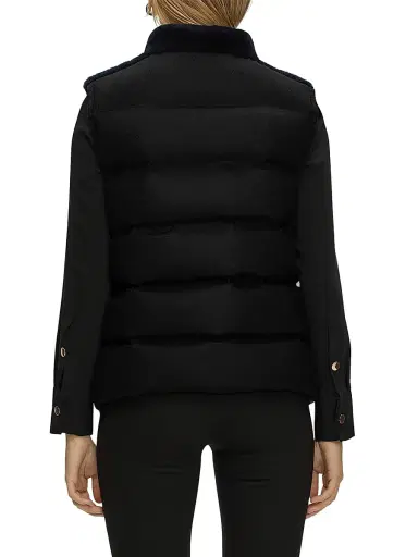 Gorski Women's Reversible Select Shearling Lamb Vest - Black - Size Large | Thumbnail 5