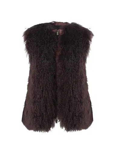Gorski Women's Select Mongolian Goat Zip Vest | Thumbnail 1 Gorski Women's Select Mongolian Goat Zip Vest | Thumbnail 1
