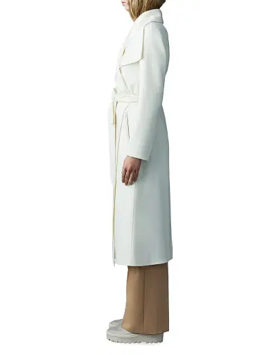 Mackage Women's Belted Light Wool Coat - Cream - Size XL | Thumbnail 3