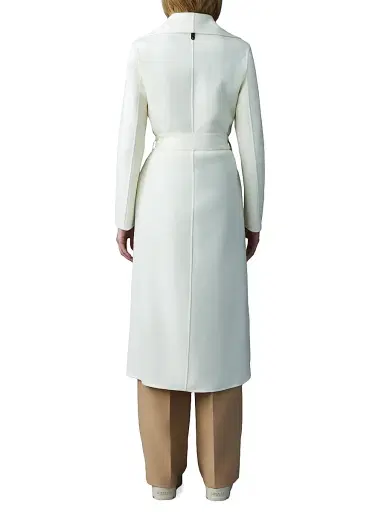 Mackage Women's Belted Light Wool Coat - Cream - Size XL | Thumbnail 4