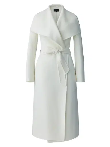 Mackage Women's Belted Light Wool Coat - Cream - Size XL | Thumbnail 1