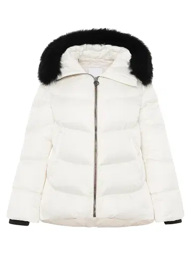 Gorski Women's Apres-Ski Jacket with Detachable Toscana Shearling Lamb Hood Trim - Ivory - Size Small | Thumbnail 1 Gorski Women's Apres-Ski Jacket with Detachable Toscana Shearling Lamb Hood Trim - Ivory - Size Small | Thumbnail 1