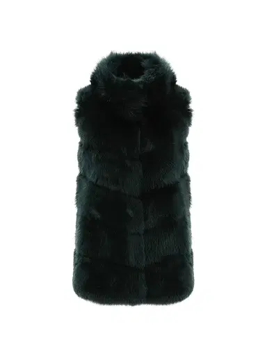 Gorski Women's Reversible Merinillo Shearling Lamb Vest - Emerald | Thumbnail 1 Gorski Women's Reversible Merinillo Shearling Lamb Vest - Emerald | Thumbnail 1