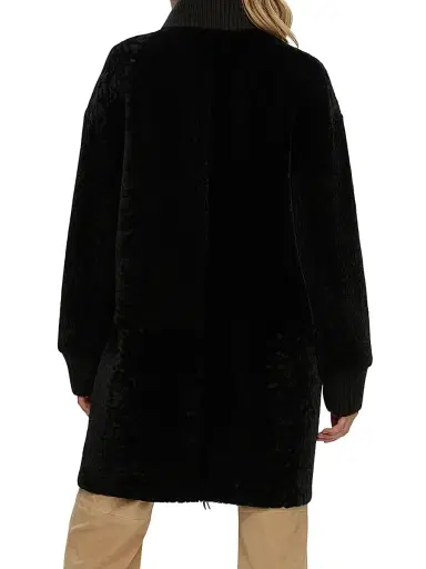 Gorski Women's Reversible Textured Shearling Lamb Jacket - Black - Size Small | Thumbnail 4