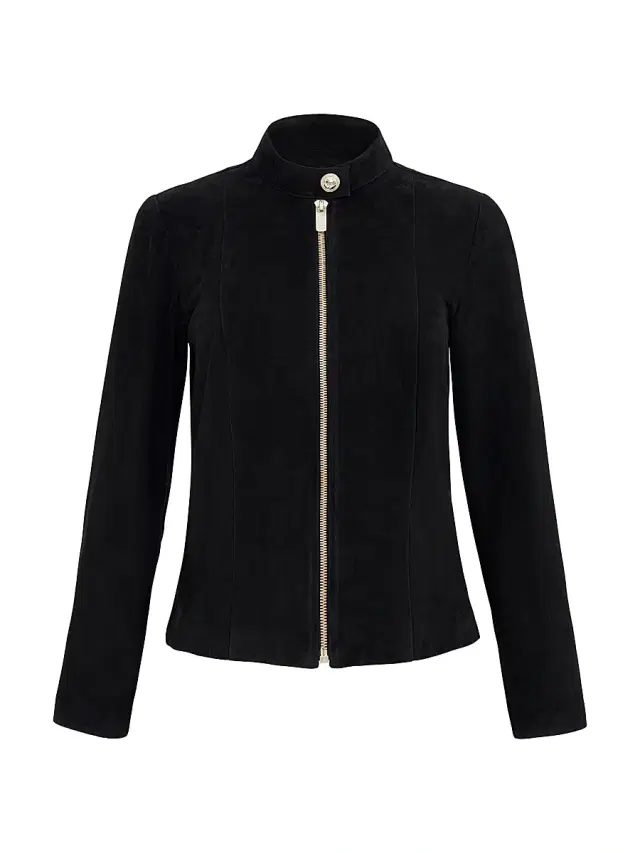 Gorski Women's Select Metis Suede Zip Jacket - Black