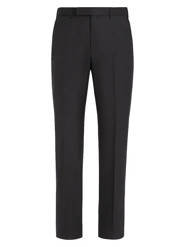 ZEGNA Men's 15Milmil15 Wool Pants - Black