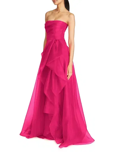 THEIA Women's Teresa Draped Tulle Gown - Zinnia - Size 16 | Thumbnail 3 THEIA Women's Teresa Draped Tulle Gown - Zinnia - Size 16 | Thumbnail 3