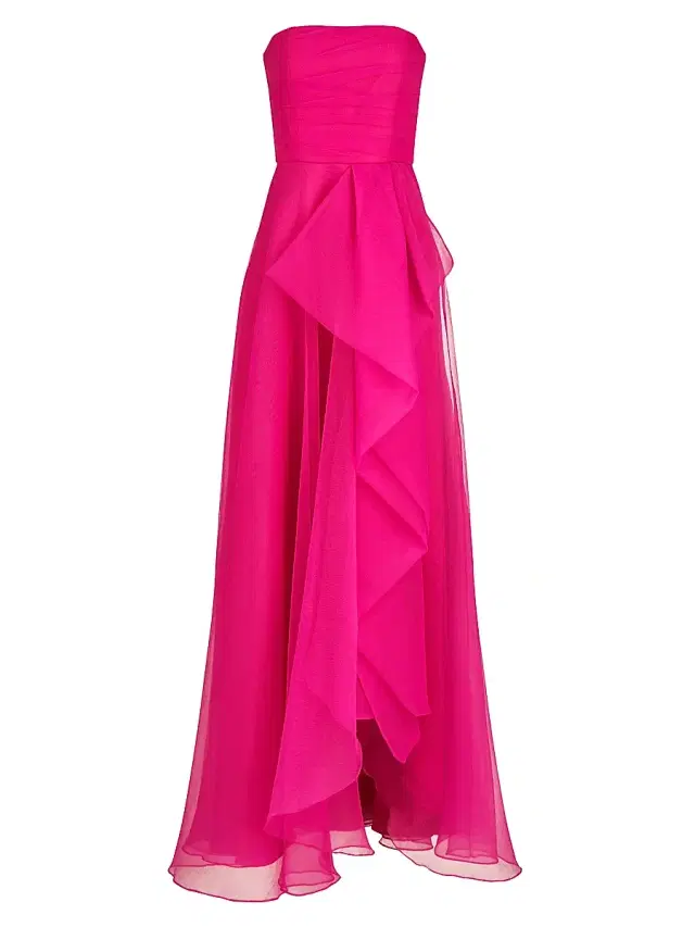 Theia Women's Teresa Draped Tulle Gown - Zinnia
